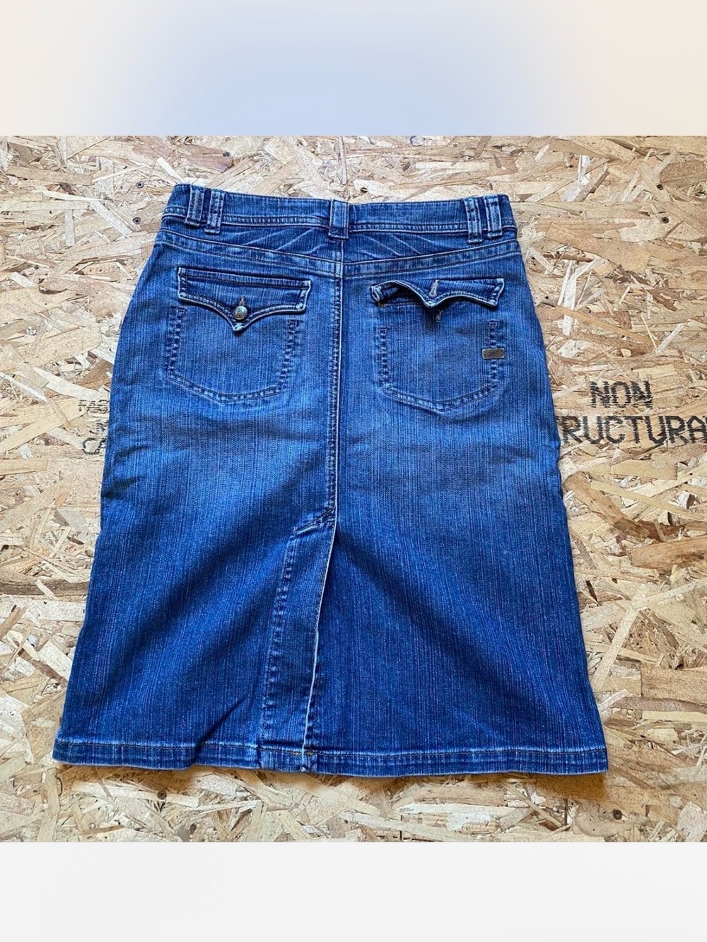 Edc By Esprit Classic Blue Denim Pencil Skirt - Casual Everyday Style